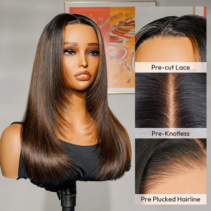 Selena Highlight Straight™ – 18″ Double-Drawn Layered Wig