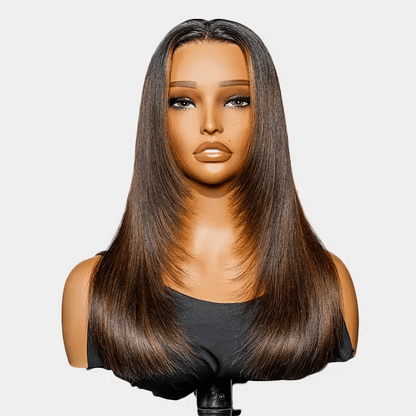 Selena Highlight Straight™ – 18″ Double-Drawn Layered Wig
