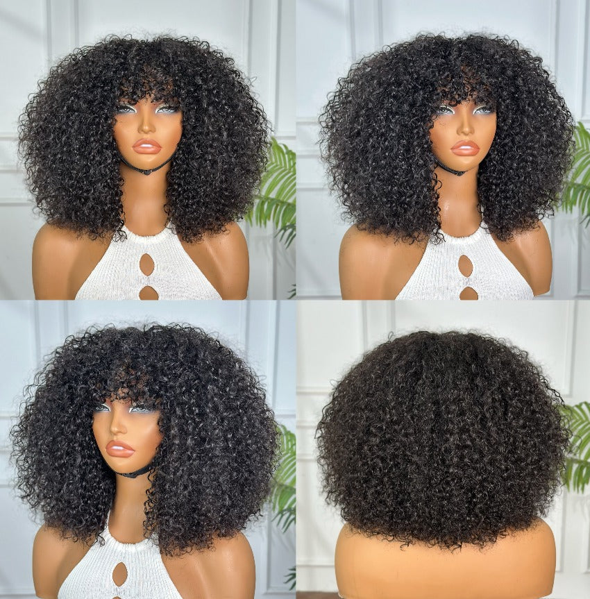 Full Density Base Curl Fringe Wig