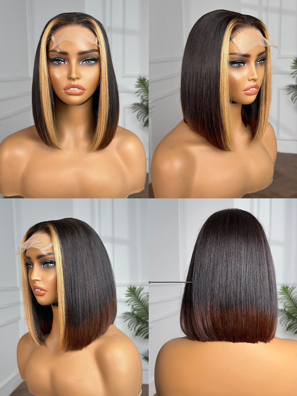 Chloe Highlight Bob™ – 10″ 4×4 Lace Closure Wig