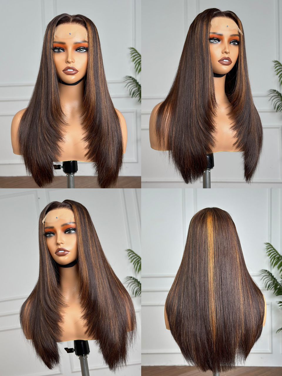 Selena Highlight Straight™ – 18″ Double-Drawn Layered Wig