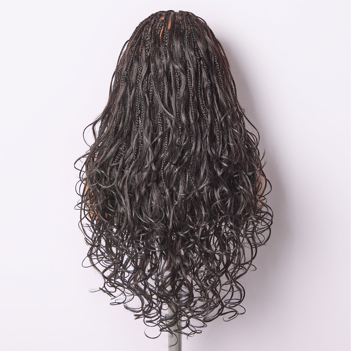 French Curl Knotless Boho Braids HD Full Lace Long Wig Flexi Fit Invisi Drawstring Cap