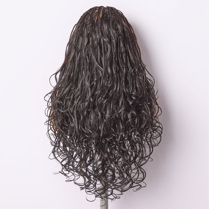 French Curl Knotless Boho Braids HD Full Lace Long Wig Flexi Fit Invisi Drawstring Cap